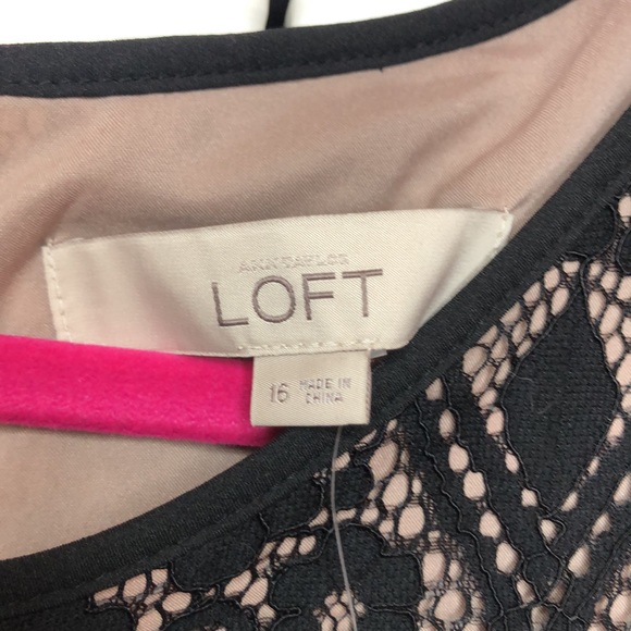 NWT LOFT black lace shift dress. Size 16. - Picture 5 of 8